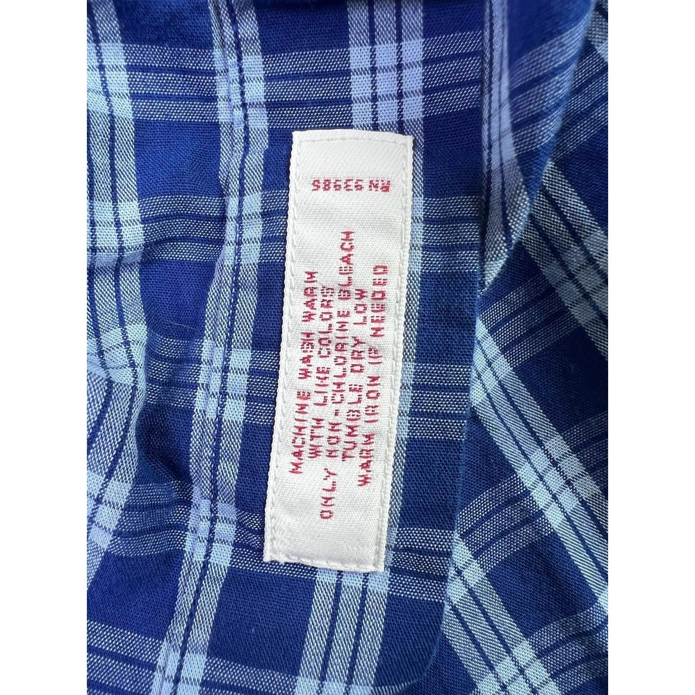 Brooks Brothers Shirt Mens 2XL Blue Plaid 346 Button Down Cotton Golden Fleece - Picture 7 of 9